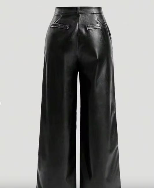 Midnight Edge Wide-Leg Pants
